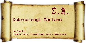 Debreczenyi Mariann névjegykártya