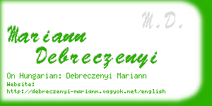 mariann debreczenyi business card